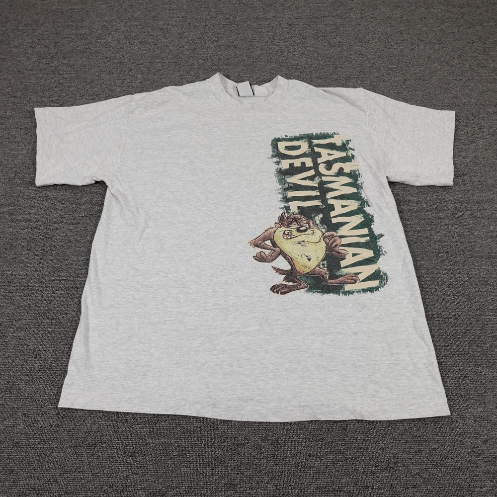Vintage Tasmanian Devil Shirt XL Gray Taz Looney Tunes Single Stitch USA 90s